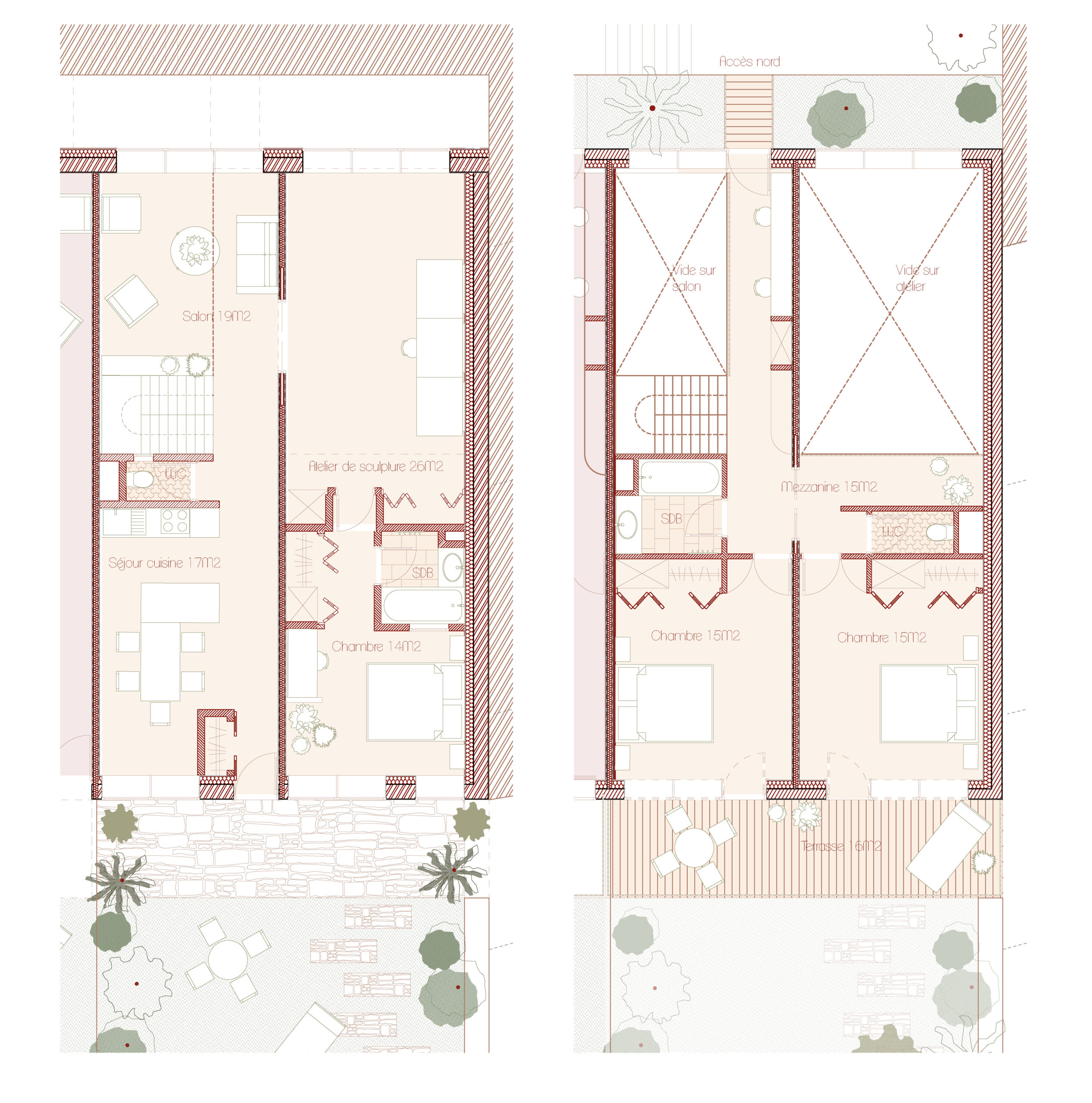 Rhizome_dessin d'architecture_plan_logement