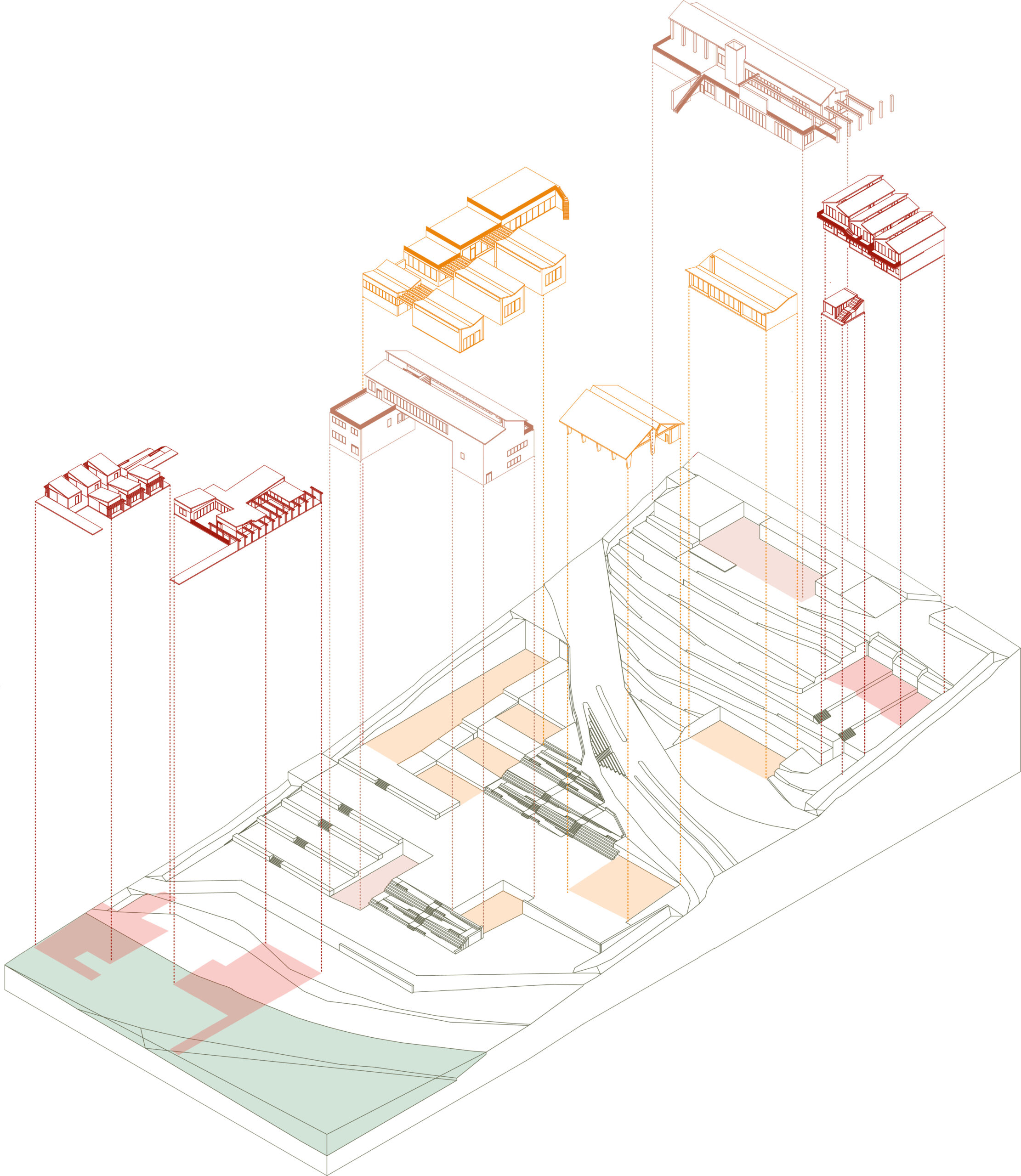 Rhizome_illustration d'architecture_axonometrie