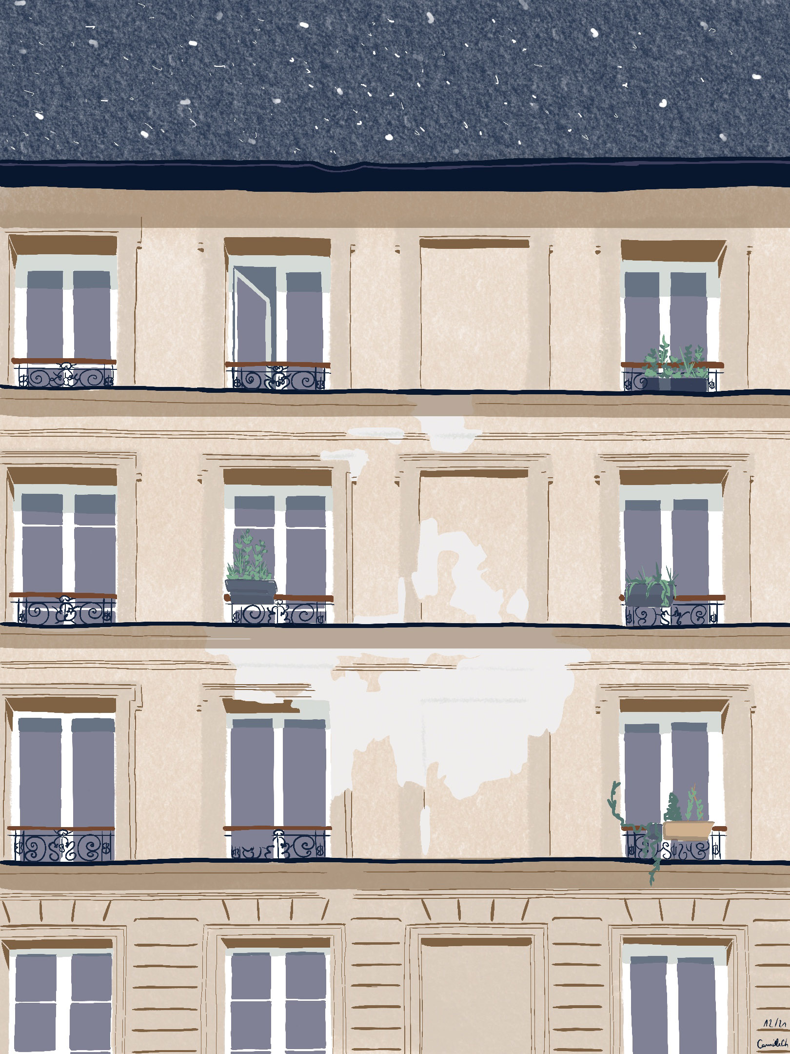 Façade parisienne ; illustration
